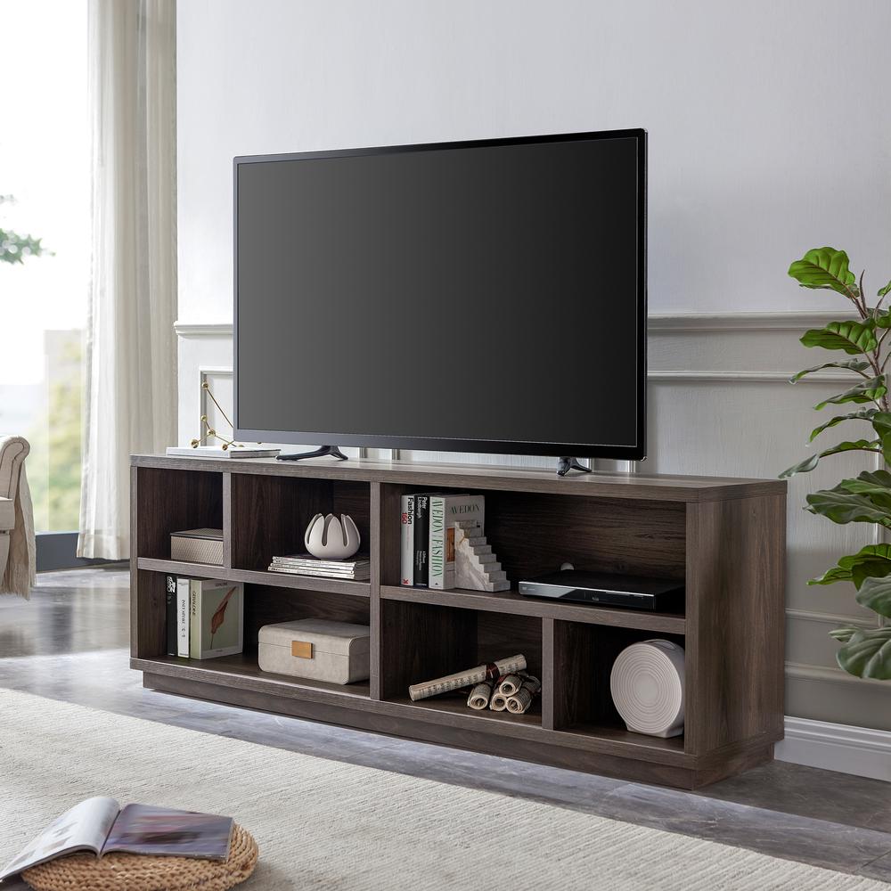 Bowman Rectangular TV Stand for TV's up to 75" in Alder Brown. Picture 2