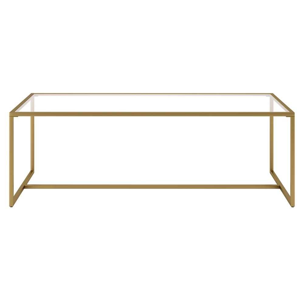 Pico 47.25" Wide Rectangular Coffee Table in Deep Gold. Picture 3