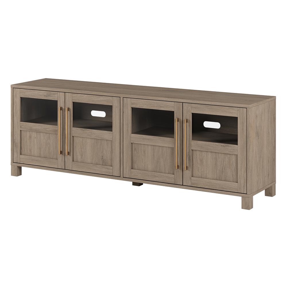 Holbrook Rectangular TV Stand for TV's up to 75" in Antiqued Gray Oak. Picture 3