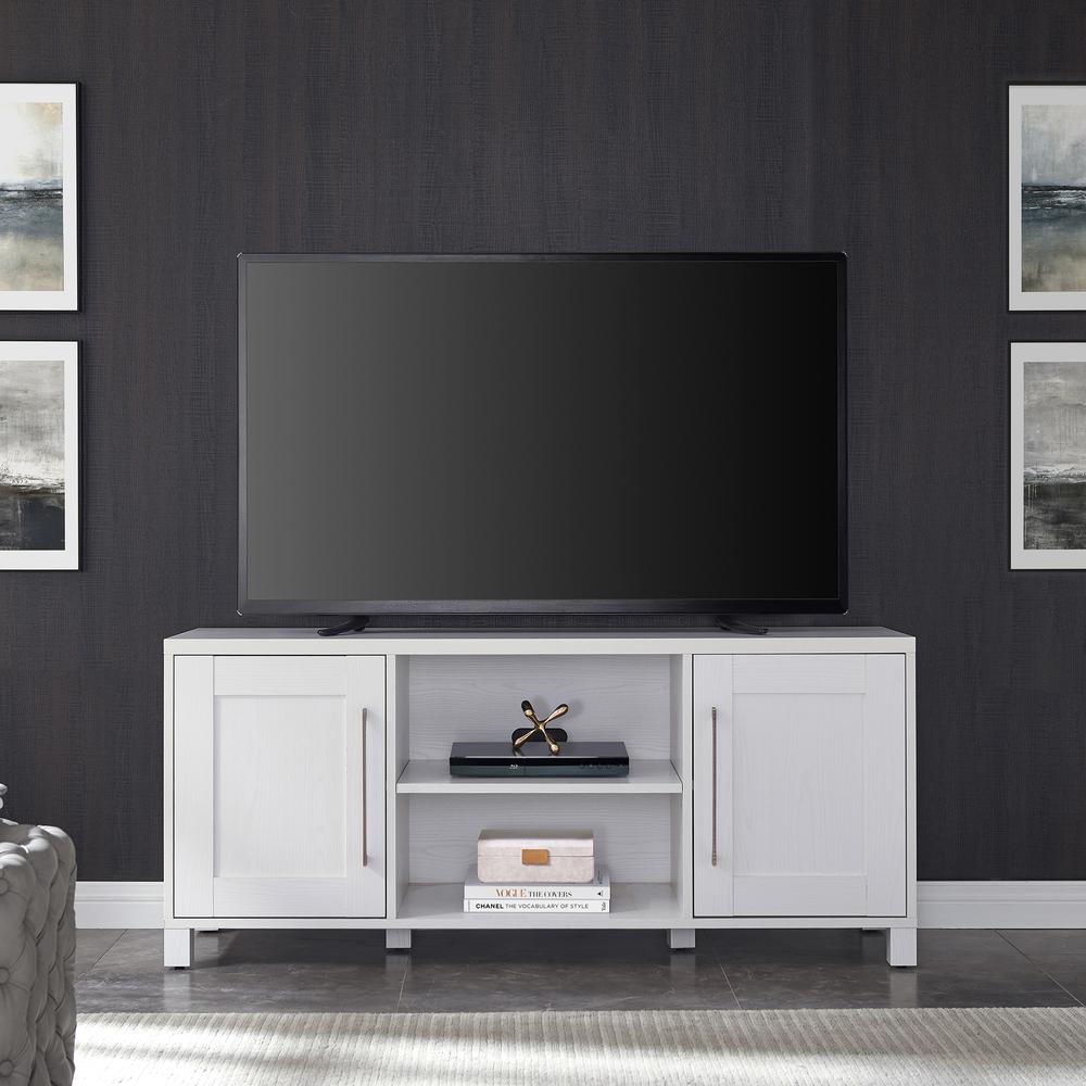 Chabot Rectangular TV Stand for TV's up to 65" in White. Picture 4