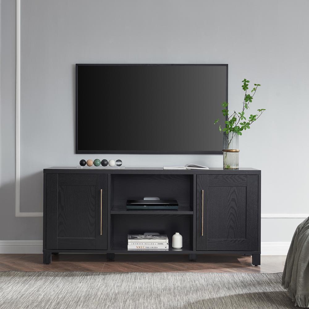 Chabot Rectangular TV Stand for TV's up to 65" in Black Grain. Picture 4