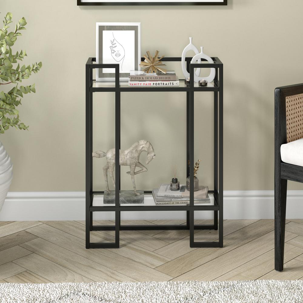 Uriel 22'' Wide Rectangular Console Table in Blackened Bronze. Picture 2