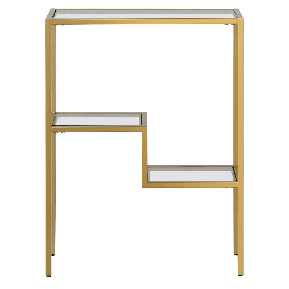 Lovett 22'' Wide Rectangular Console Table in Brass. Picture 3