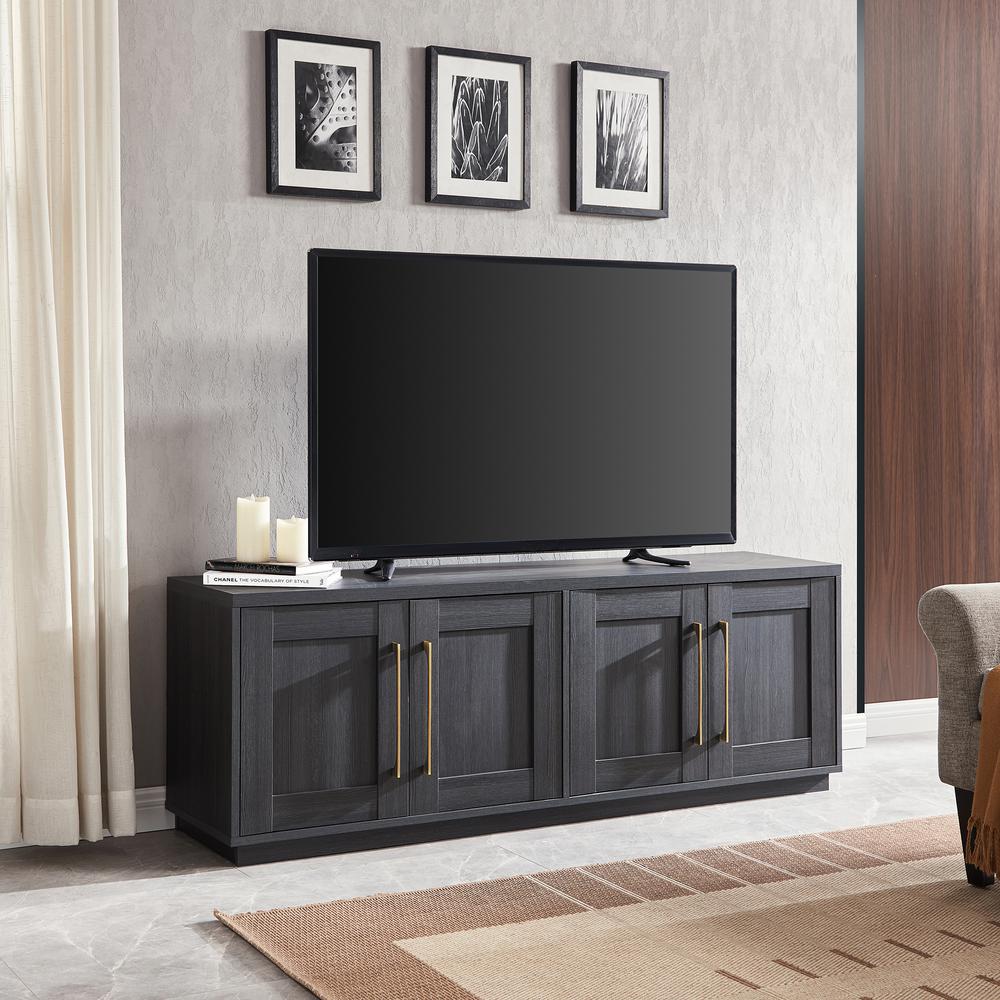 Tillman Rectangular TV Stand for TV's up to 80" in Charcoal Gray. Picture 2