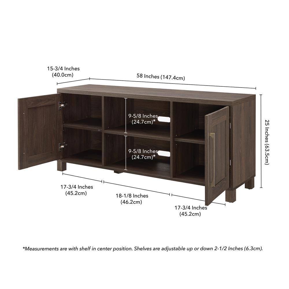 Chabot Rectangular TV Stand for TV's up to 65" in Alder Brown. Picture 5