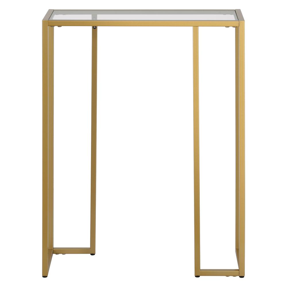 Oscar 22'' Wide Rectangular Console Table in Brass. Picture 3