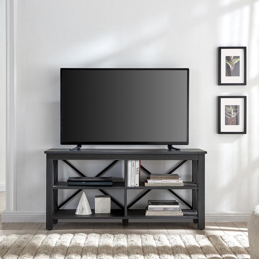 Sawyer Rectangular TV Stand for TV's up to 55" in Charcoal Gray. Picture 4