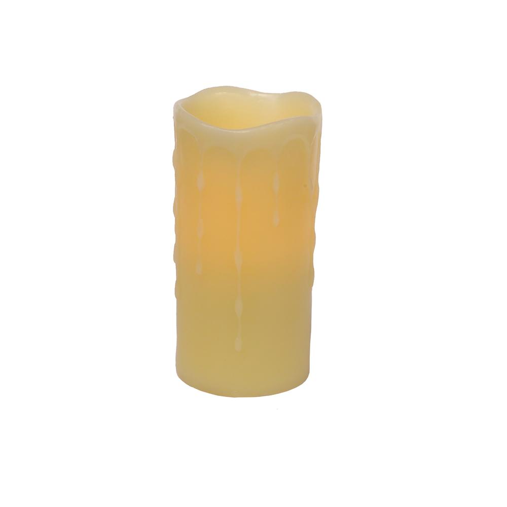 LED Dripping Wax Pillar Candles (Set of 4). Picture 1
