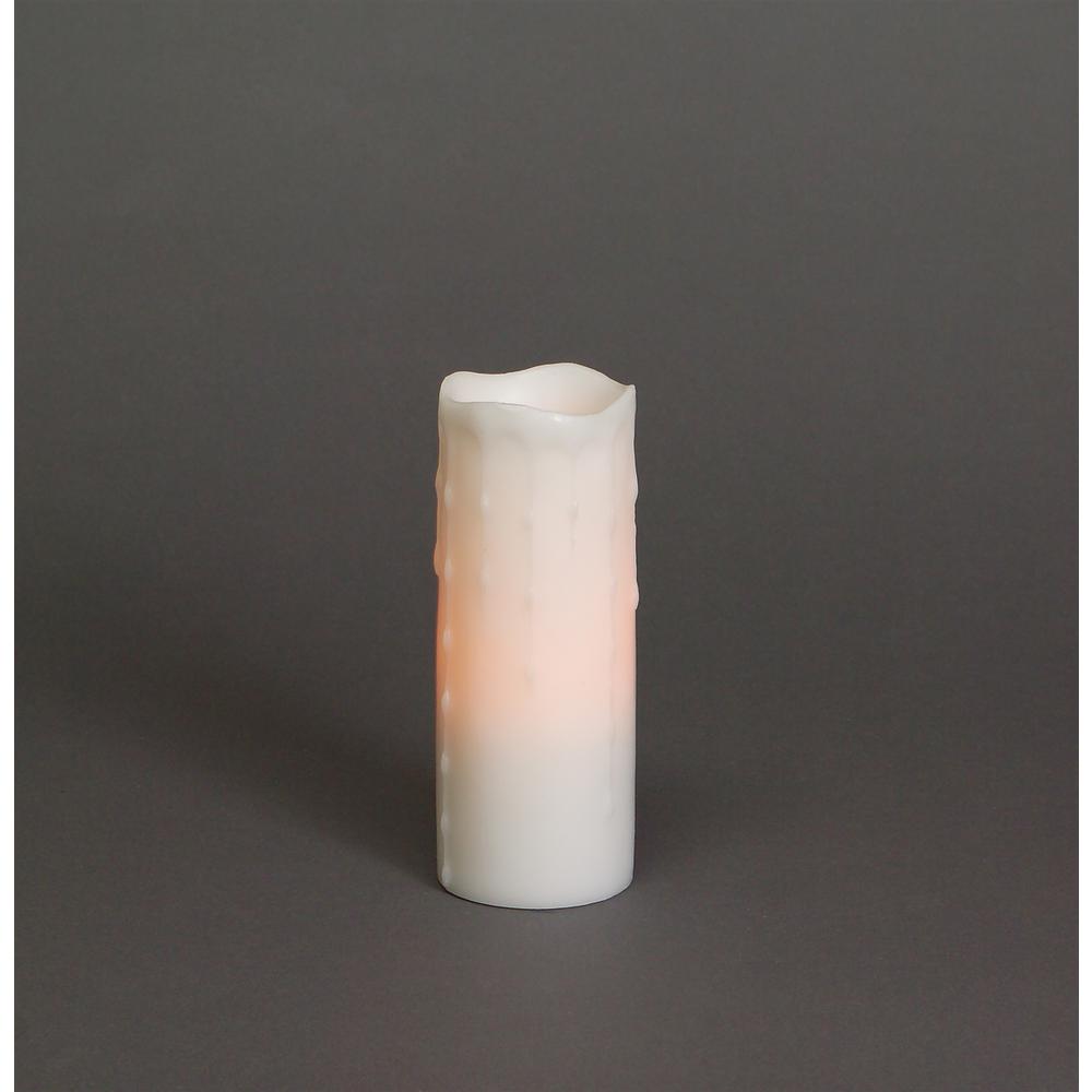 LED Wax Dripping Pillar Candle (Set of 3) 3"Dx8"H. Picture 1