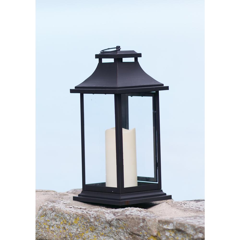 Lantern w/3"x6" LED Candle (Set of 2)  14.75"H. Picture 1