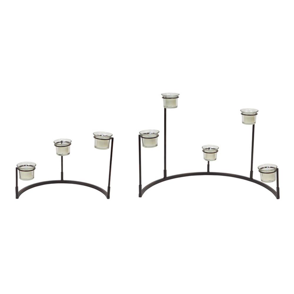 Multi-Level Votive Candle Holder Stand (Set of 4) 12"H, 8.25"H Metal/Glass. Picture 1