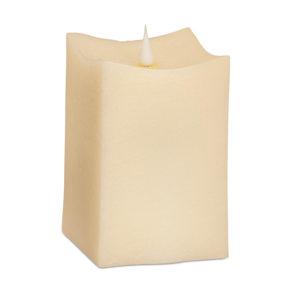 Simplux Squared Candle w/Moving Flame (Set of 2) 3.5"SQ x 5"H. Picture 1