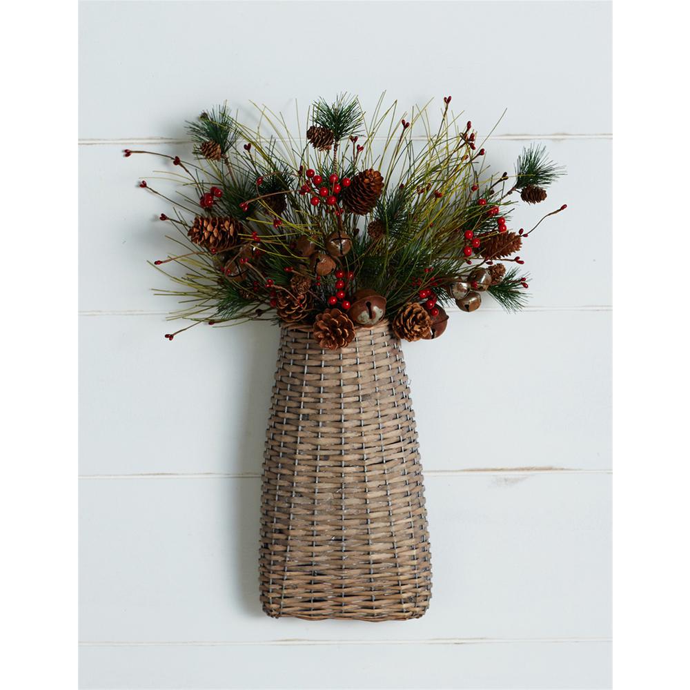 Wall Basket (Set of 6) 7"H Willow. Picture 1
