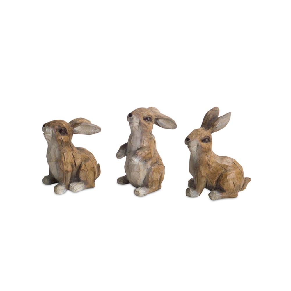 Rabbit (Set of 6) 3"H, 3.5"H Polystone. Picture 1