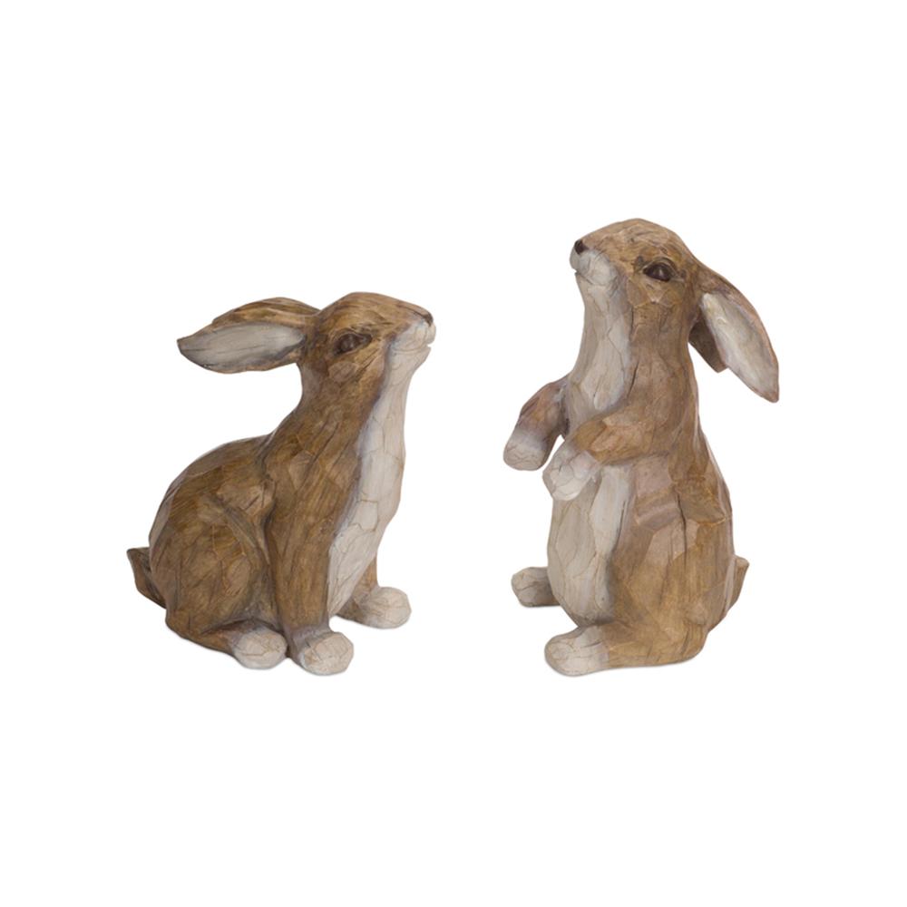 Rabbit(Set of 2) 9.5"H, 11"H Polystone. Picture 1