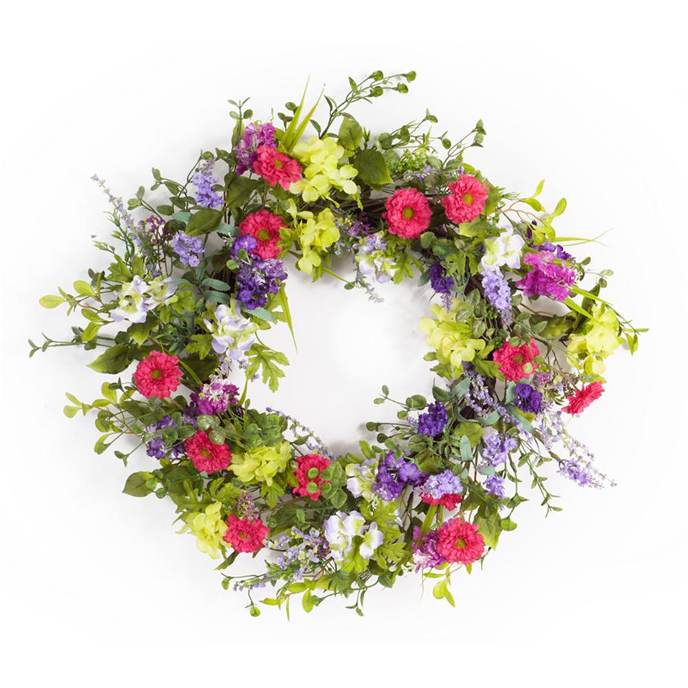 Mixed Floral Wreath 24"D. Picture 1