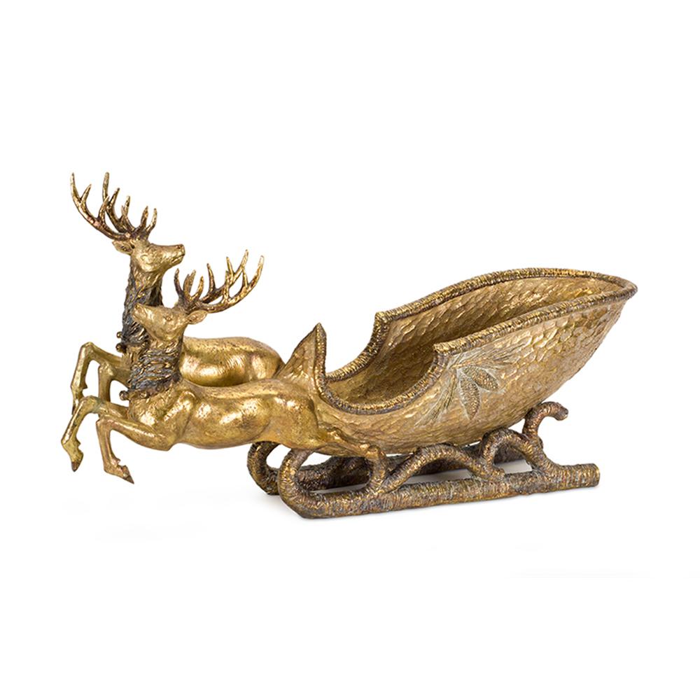 Deer with Sleigh 25.5"L x 14"H  , 72657DS. Picture 1