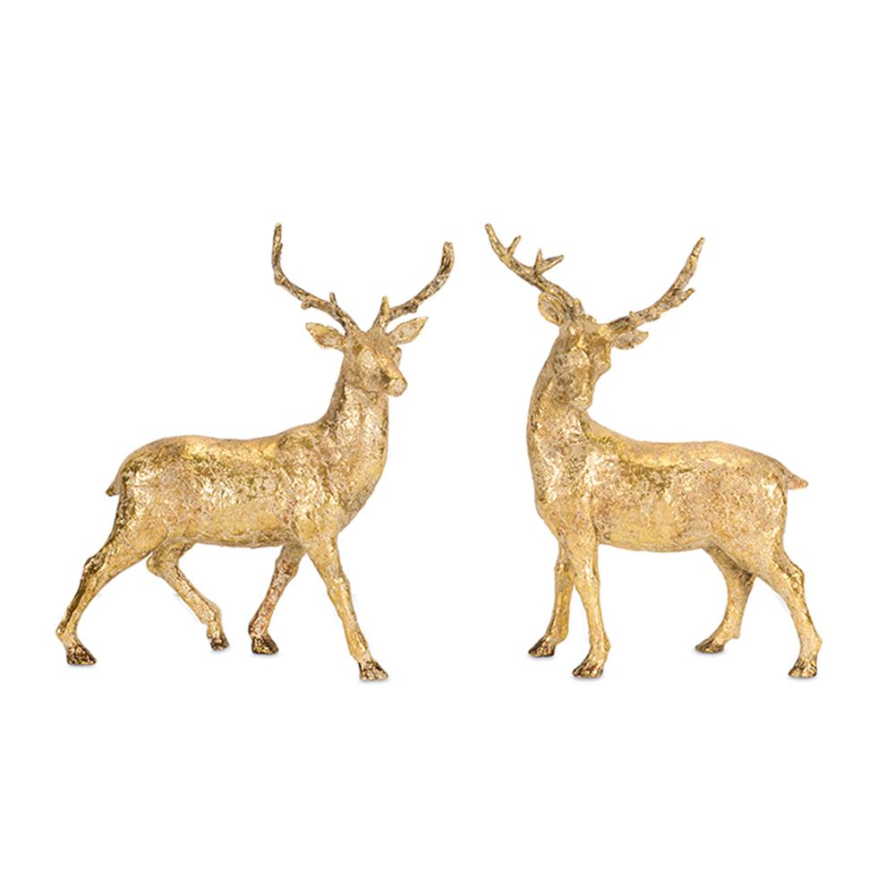 Deer (Set of 2) 15"H Poly Stone. Picture 1