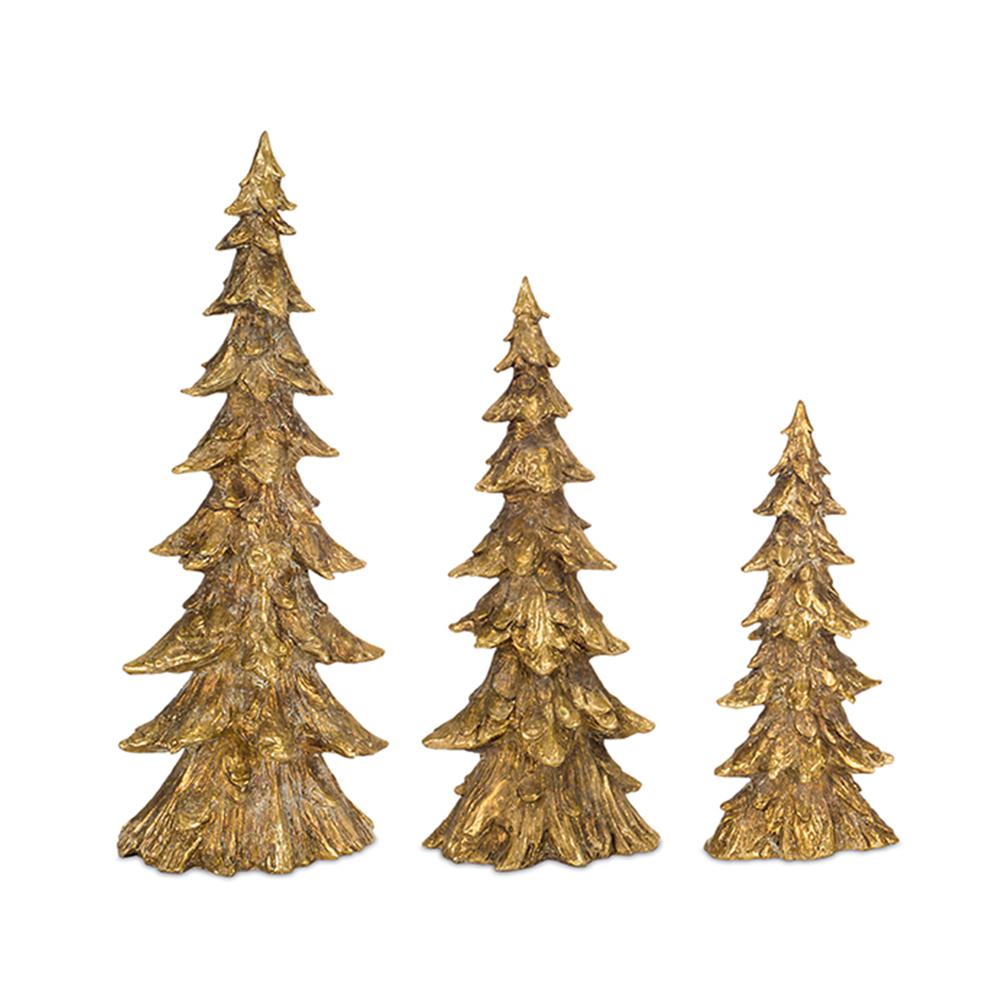 Tree (Set of 3) 13.25"H, 16.5"H, 20.5"H Poly Stone. Picture 1