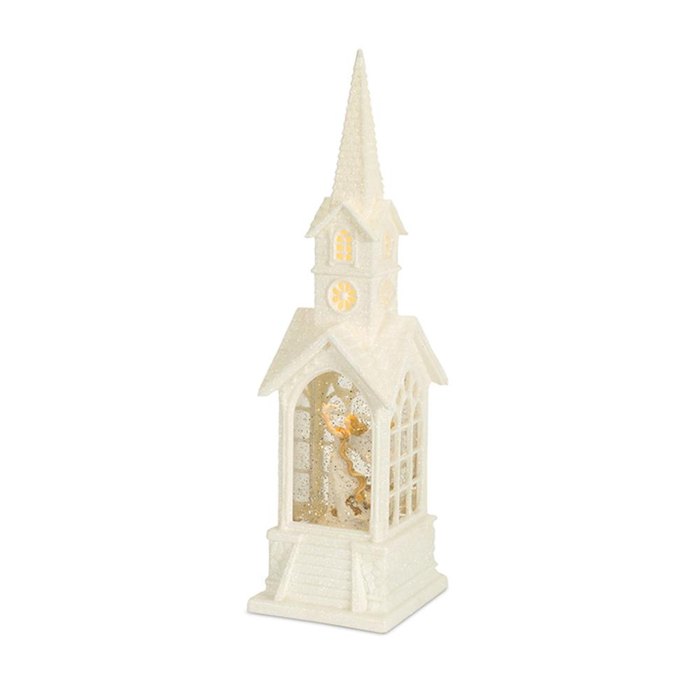 Church Snow Globe with Angel 16.25"H , 72827DS. Picture 1