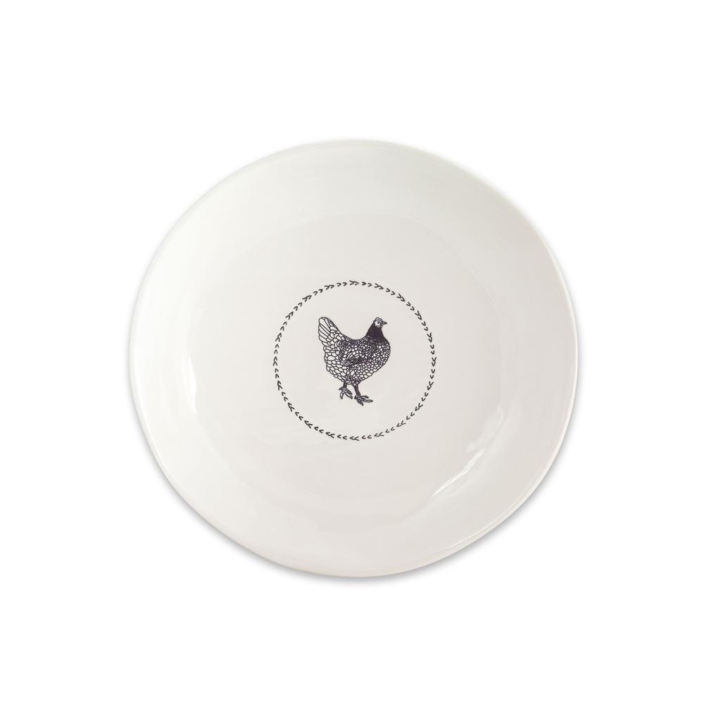 Chicken Round Platter (Set of 2) 13.25"D Stoneware. Picture 1