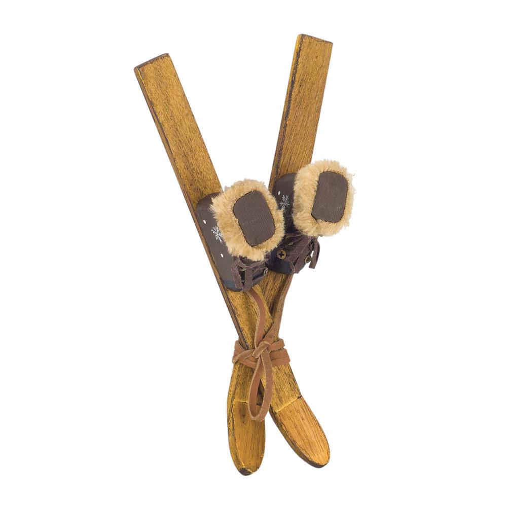 Ski and Boot Ornament (Set of 12) 9"H Wood. Picture 1
