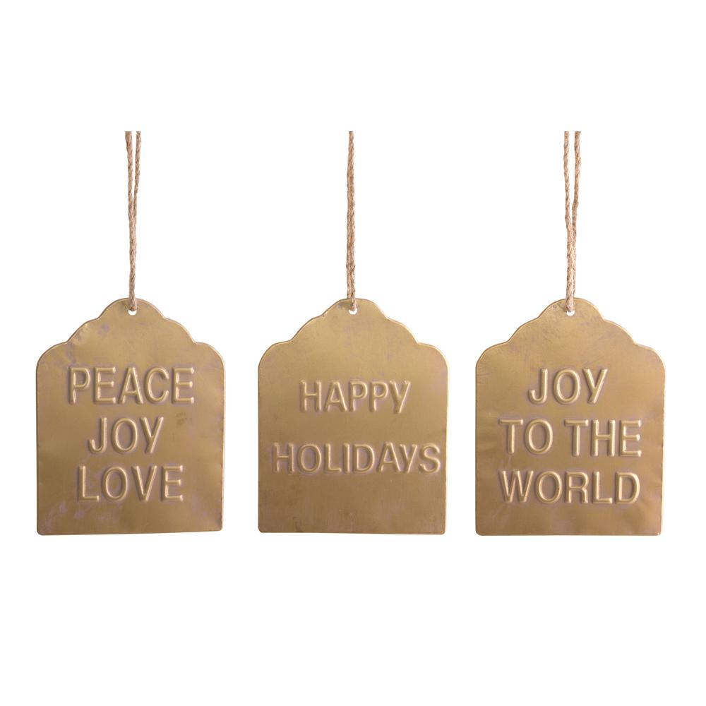 Tag Ornament (Set of 12) 9.5"H Metal. Picture 1
