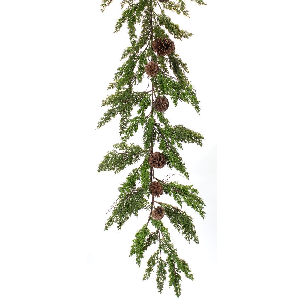Pine and Cone Garland (Set of 2) 6'L , 76621DS. Picture 1
