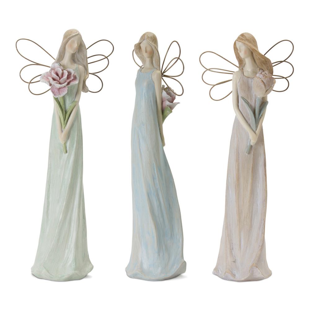 Angel (Set of 3) 13"H Resin/Stone Powder. Picture 1