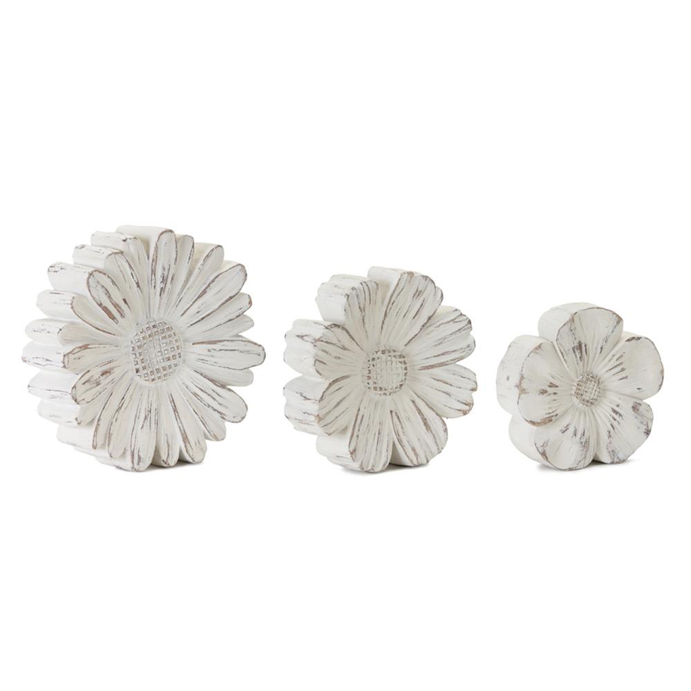 Flower (Set of 3)5"H, 6"H, 7"H Resin/Stone Powder. Picture 1