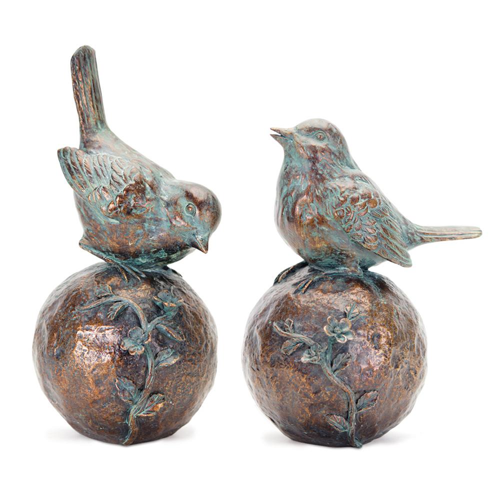 Bird/Orb (Set of 2) 8.5"H, 10.5"H Resin. Picture 1