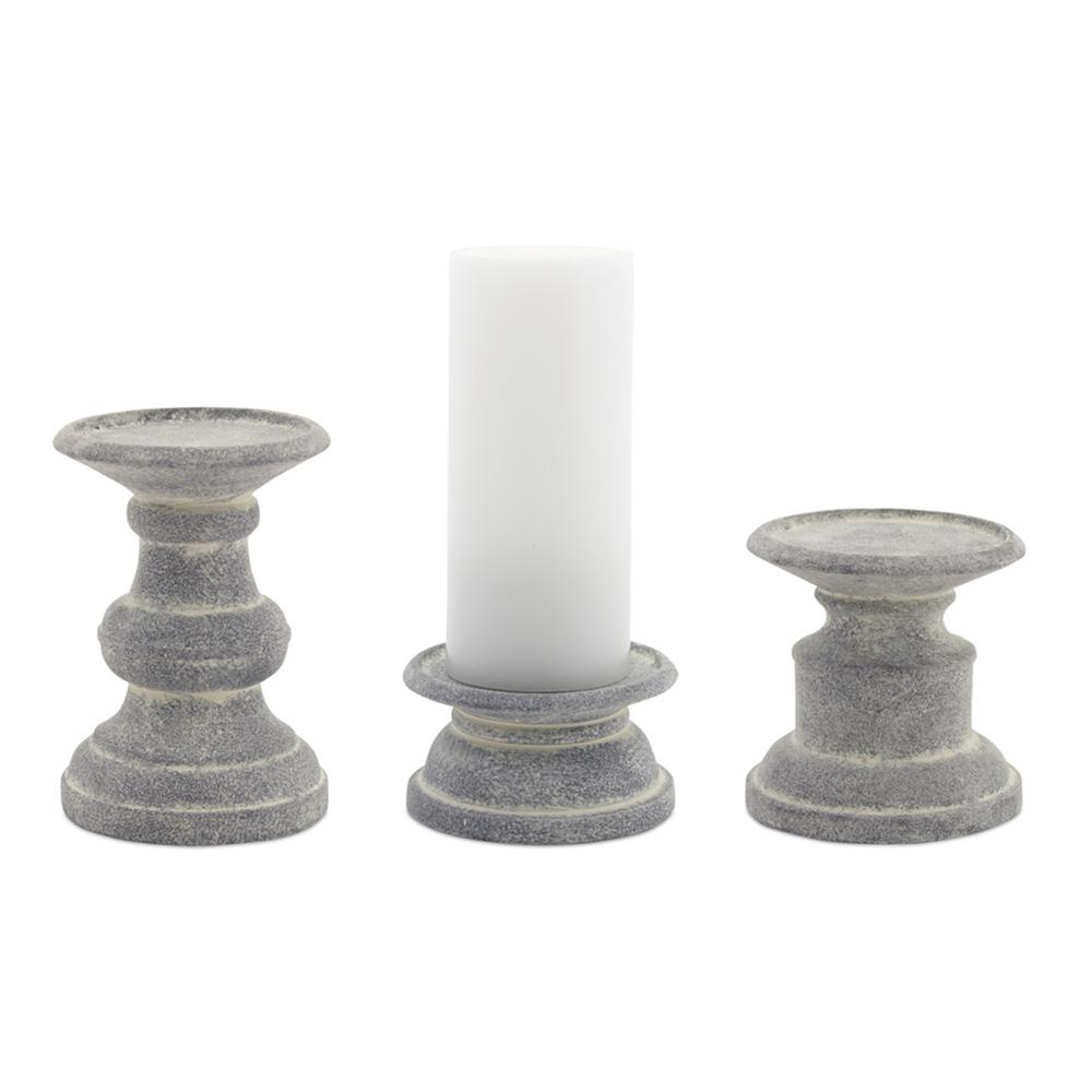 Candle Holder (Set of 6) 3.5"H, 6.25"H, 8.5"H Terra Cotta. Picture 1