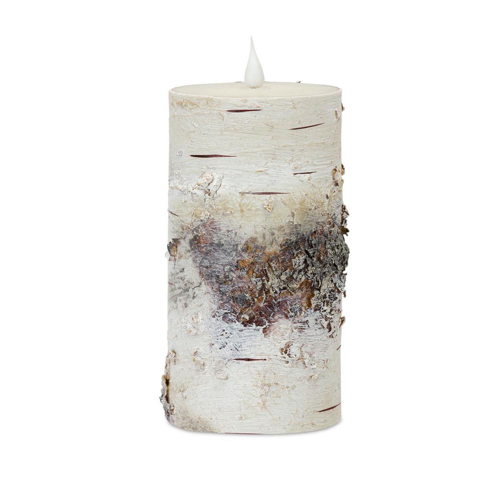 LED Birch Candle 3.5"D x 7"H (with Remote). Picture 1