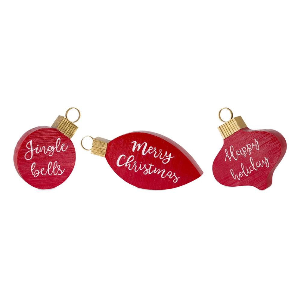 Ornament Sign (Set of 6) 4.5"H, 6.25"H, 7.25"H Resin. Picture 1
