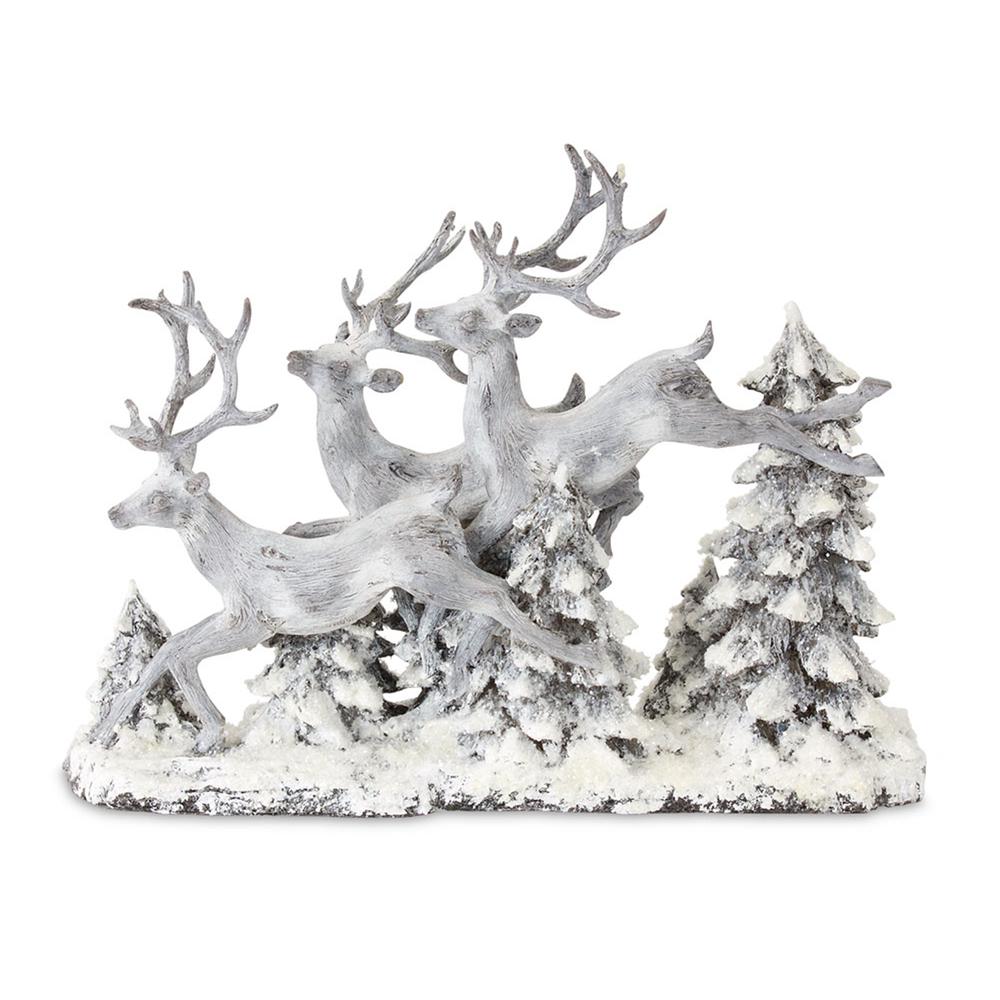 Deer and Trees 16"L x 12.5"H Resin. Picture 1
