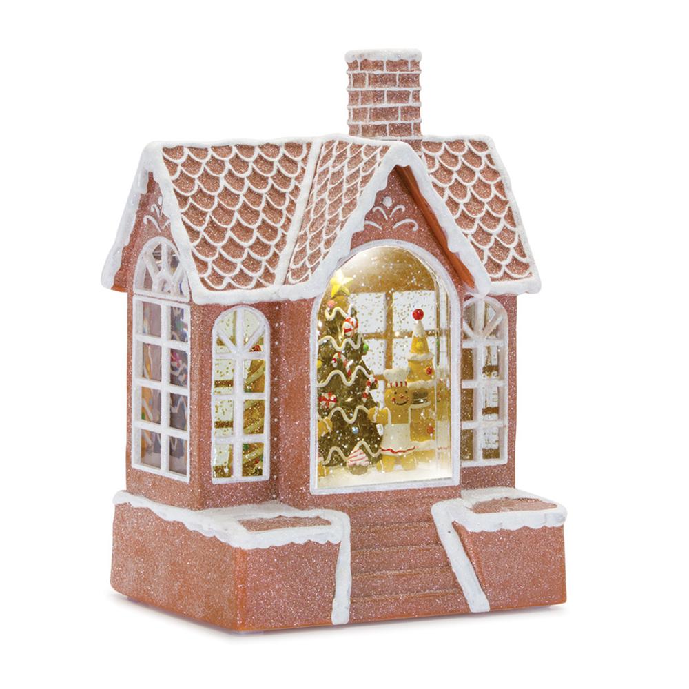 Gingerbread Snow Globe 9"H  6 Hr Timer , 80778DS. The main picture.