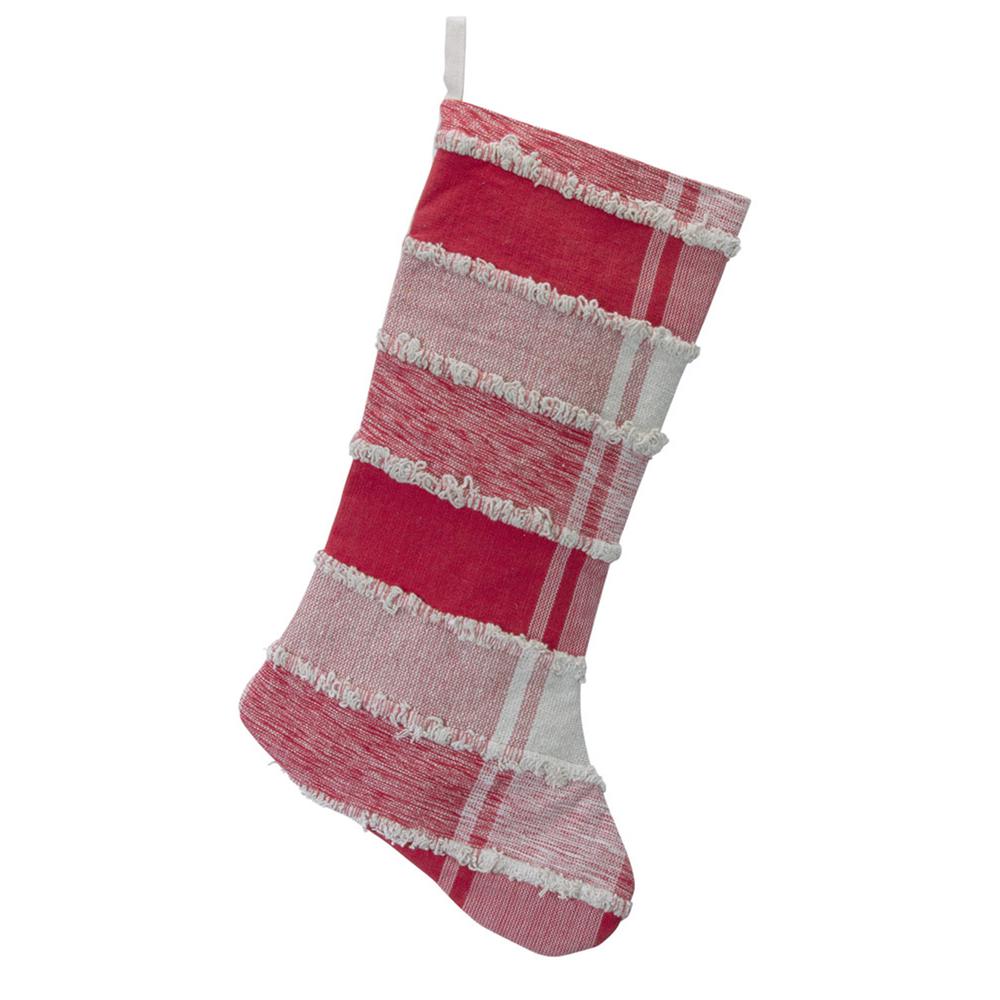 Plaid Stocking 20"H (Set of 2)  Cotton. Picture 1