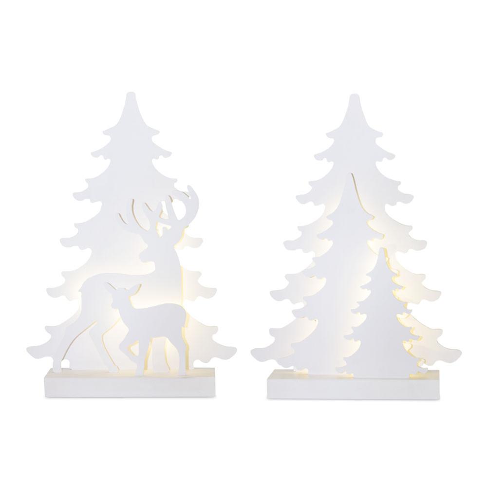 LED Tree and Deer (Set of 2) 16"H  6 Hr Timer , 81527DS. Picture 1
