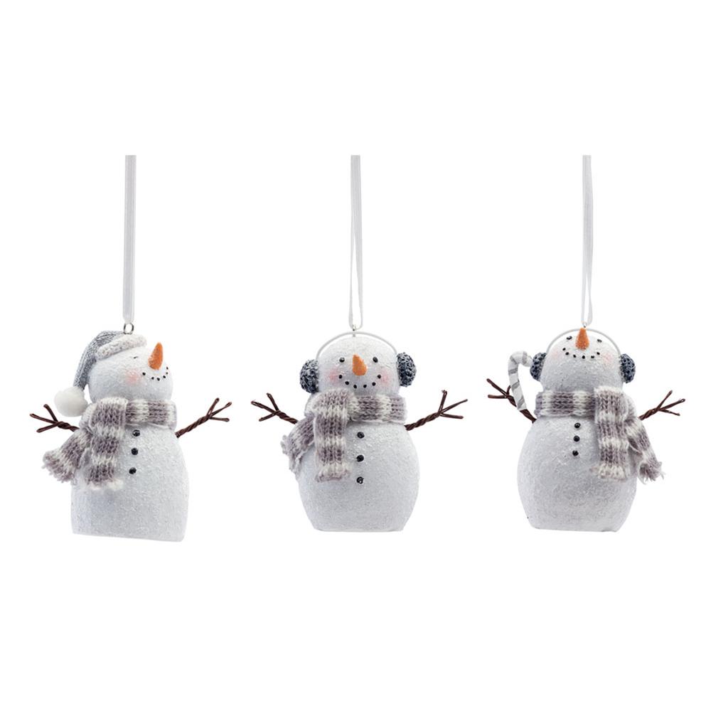Snowman Ornament (Set of 6) 6.5"H Resin. Picture 1
