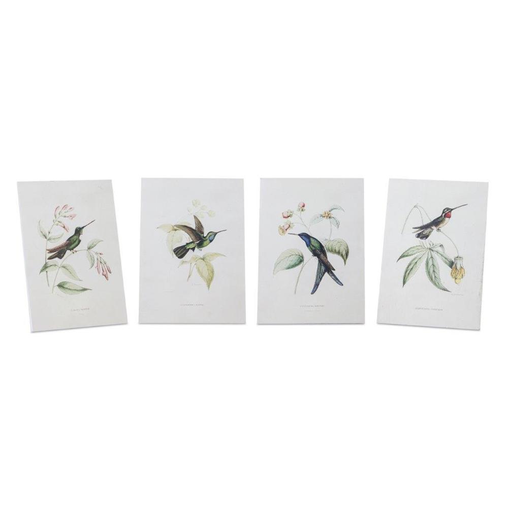 Hummingbird Print (Set of 4) 5.5"L x 8"H Wood/MDF/Paper. Picture 1