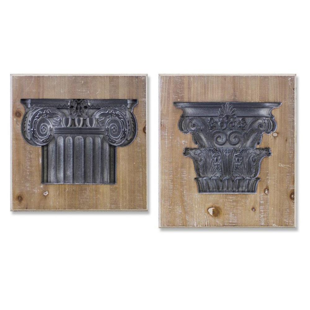 Wall Plaque (Set of 2) 14"SQ, 14"W x 15.75"H Wood/MDF. Picture 1