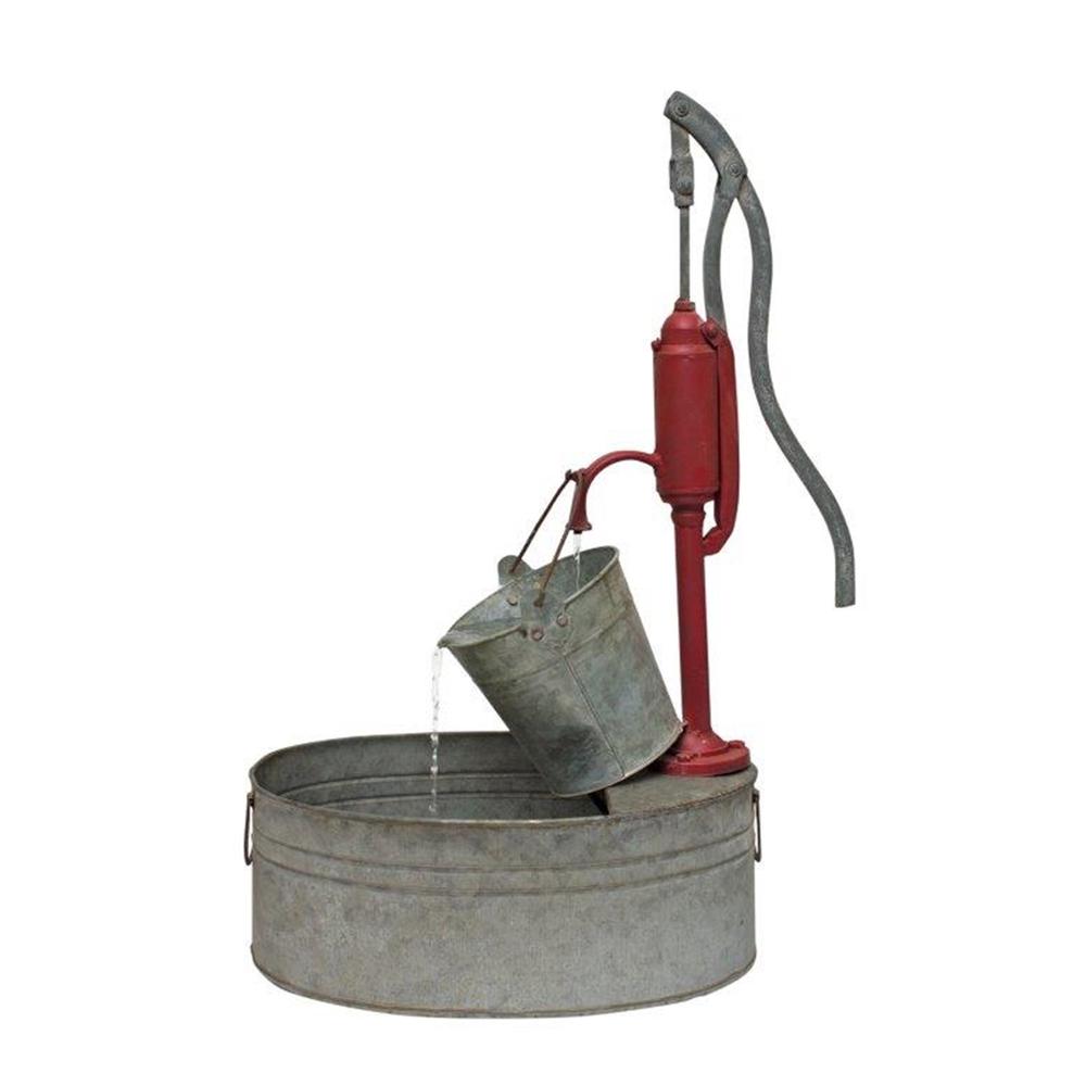 Pump with Pail Fountain 18.25"L x 29.5"H , 82172DS. Picture 1