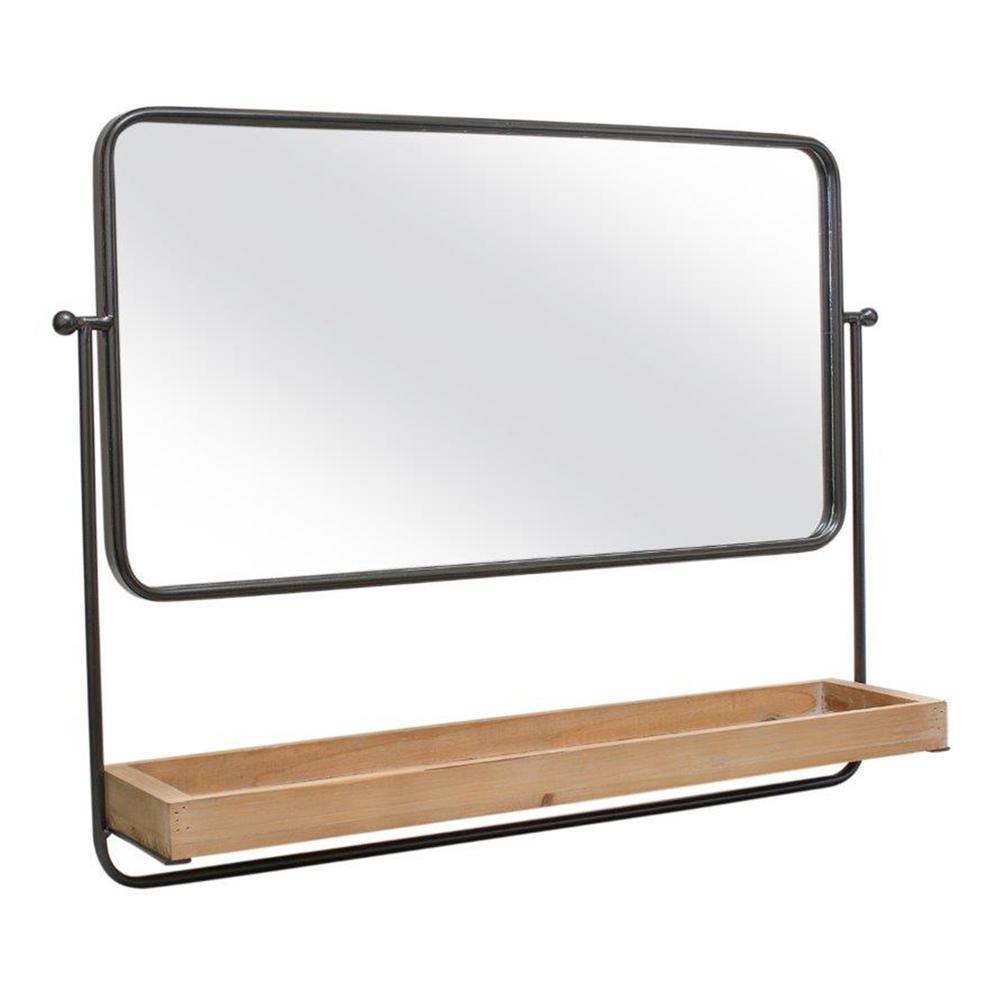 Wall Mirror with Shelf 28.5"L x 21.5"H , 82201DS. Picture 1