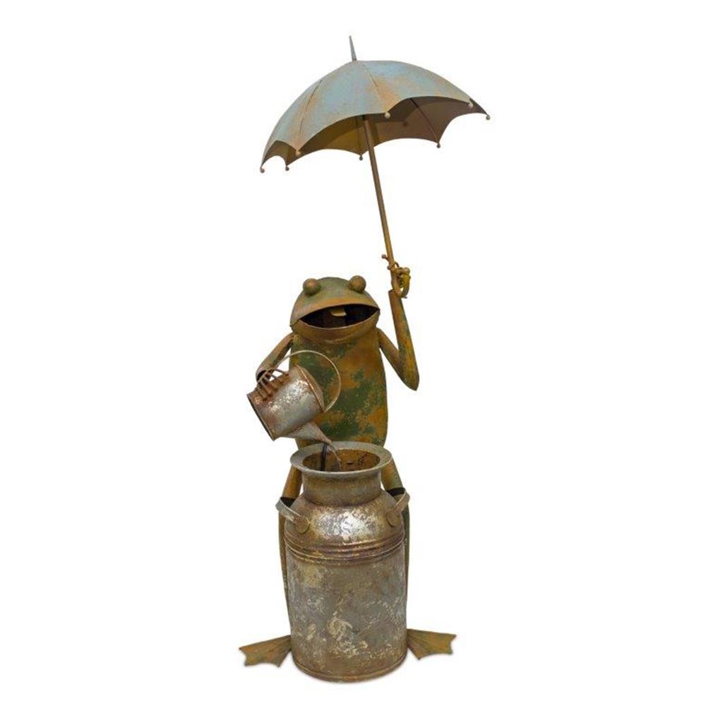 Frog with Umbrella Fountain 22"L x 53.75"H , 82231DS. Picture 1