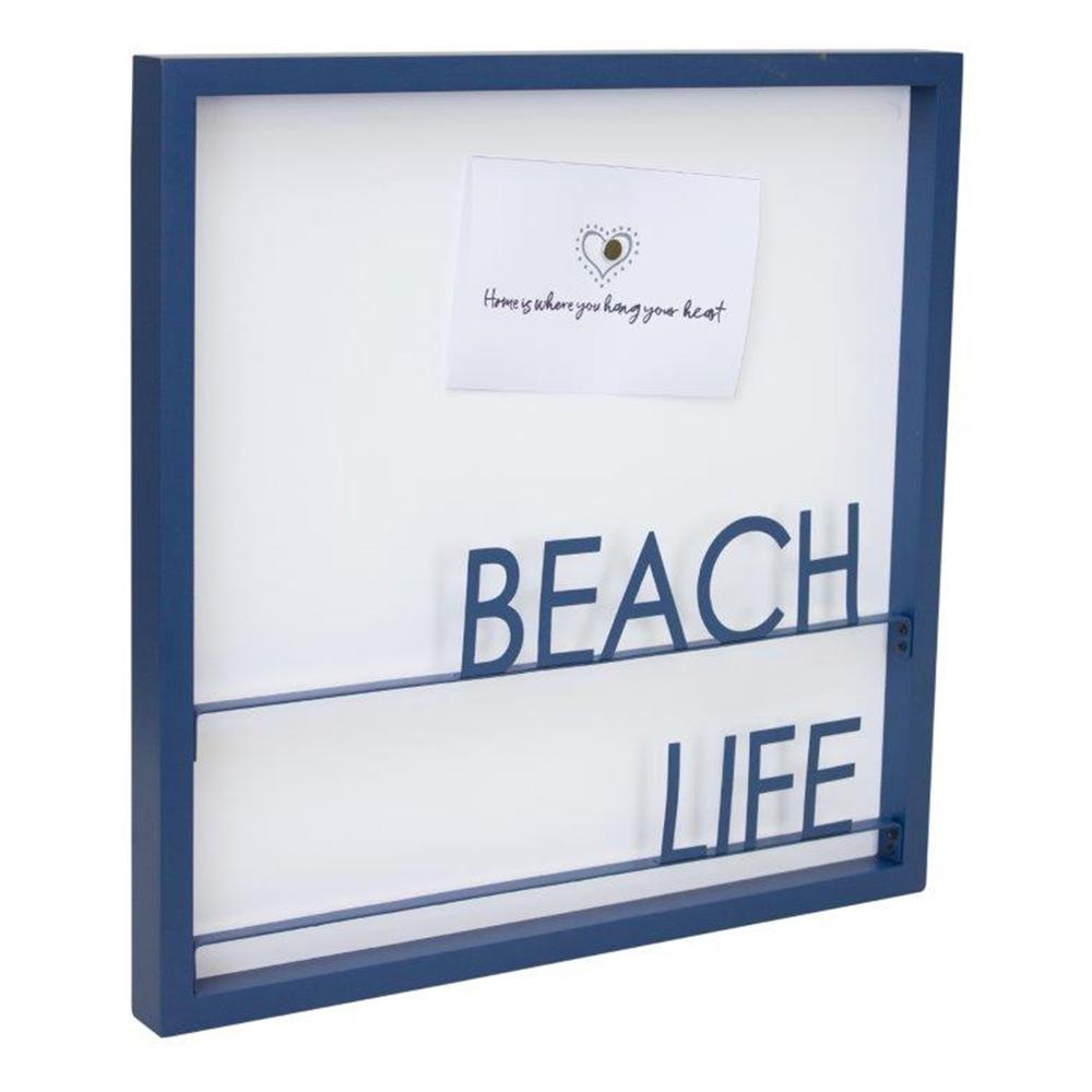 Beach Life Memo Board 15.75"SQ Metal/MDF. Picture 1