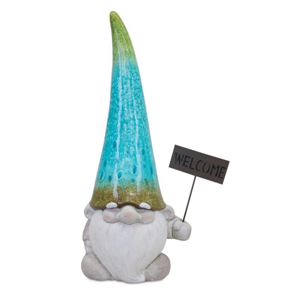 Gnome with Welcome Sign 24"H Magnesium. Picture 1