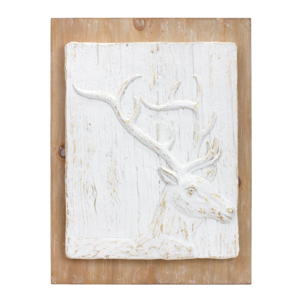Moose and Deer Plaque (Set of 2) 11.75"L x 16"H MDF/Resin. Picture 1