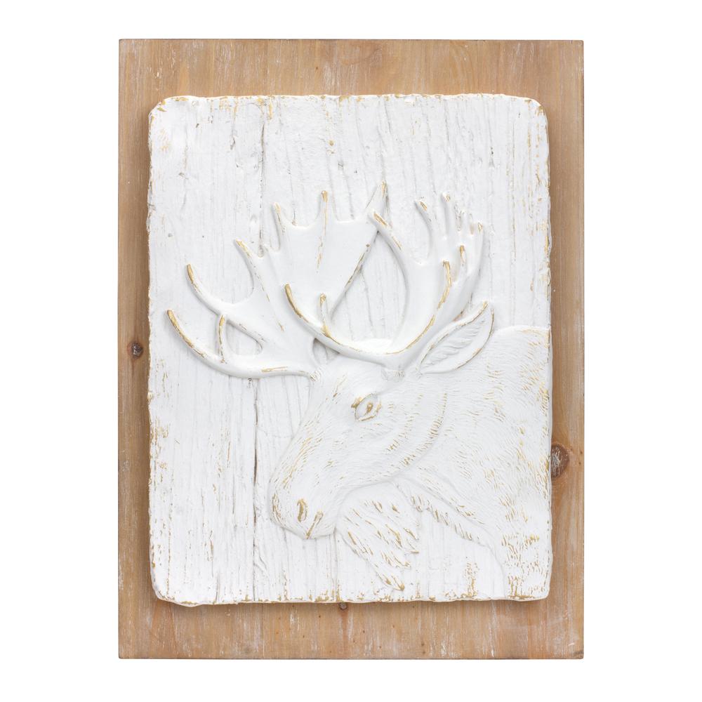 Moose and Deer Plaque (Set of 2) 11.75"L x 16"H MDF/Resin. Picture 2