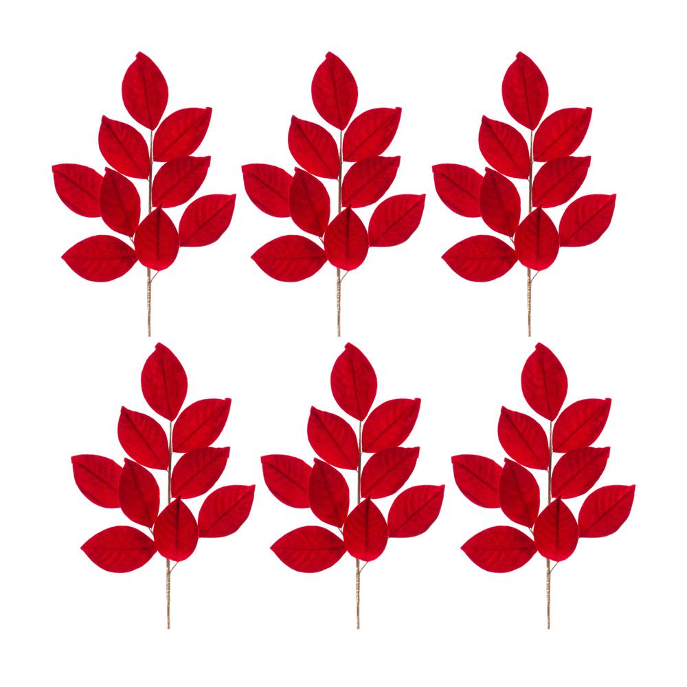 Magnolia Leaf Spray (Set of 6) 27.5"H Polyester. Picture 2