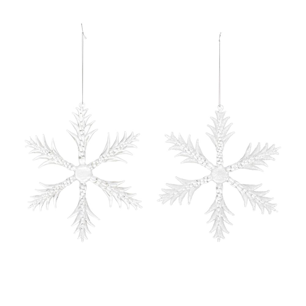 Snowflake (Set of 6) 6.25"H Glass. Picture 1